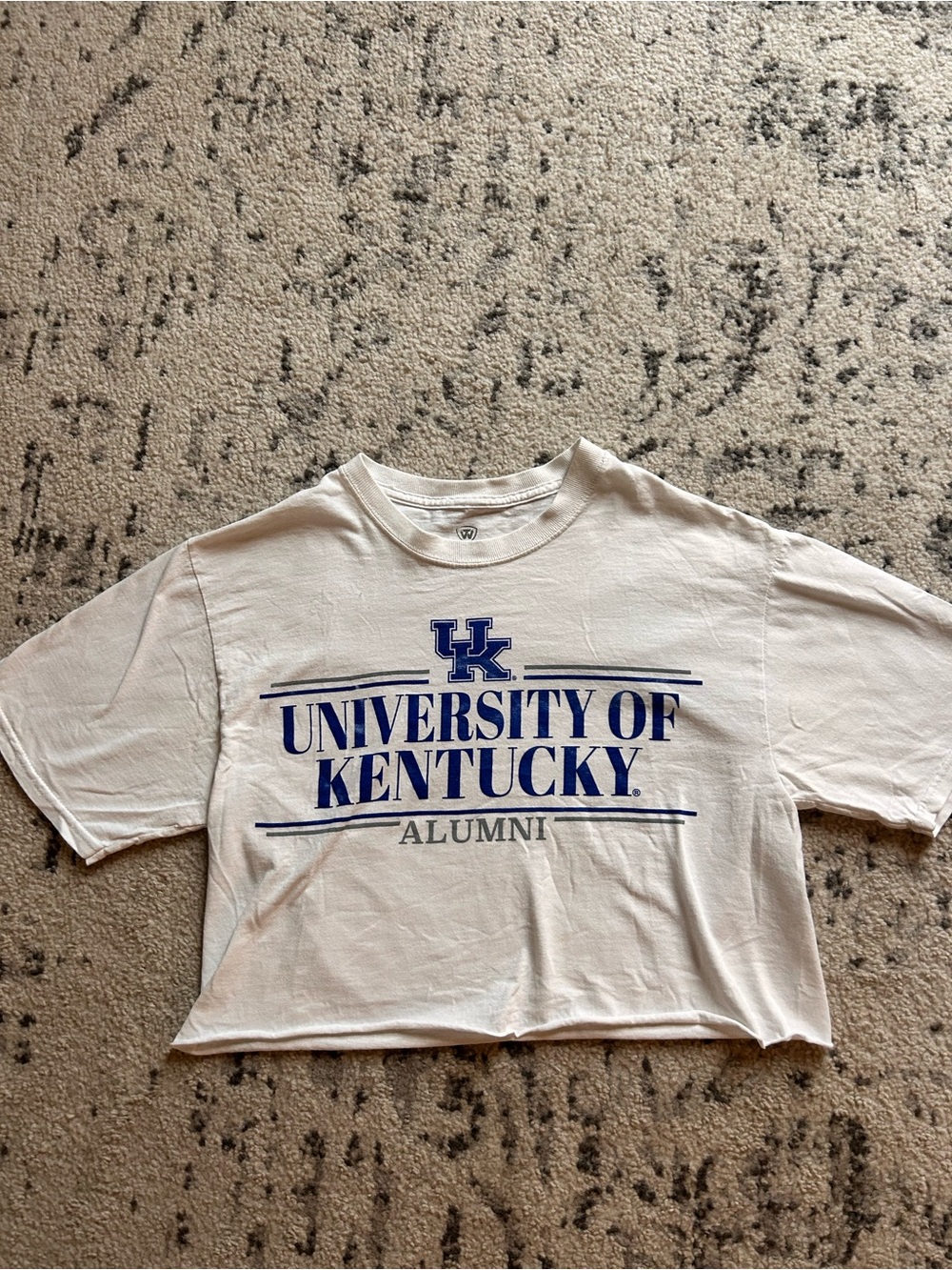 University of Kentucky Alumni White Graphic Crop Tee size small